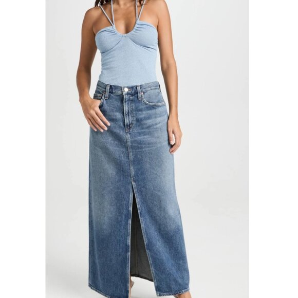 AGOLDE Leif Denim Maxi Skirt - 27 - NWT - Picture 2 of 8